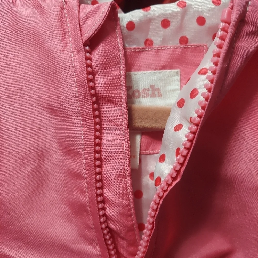 Osh Kosh Kids Size 2 T Windbreaker Hot Pink with Polka Dot Detail inside